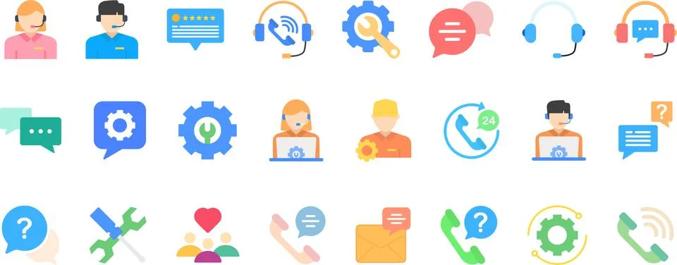 Support Filled Icons Stock Illustration
