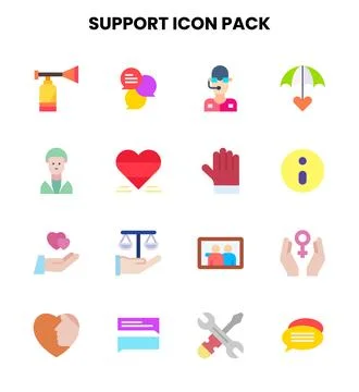 Support Flat Graphics Icons Pack Stock-Illustration