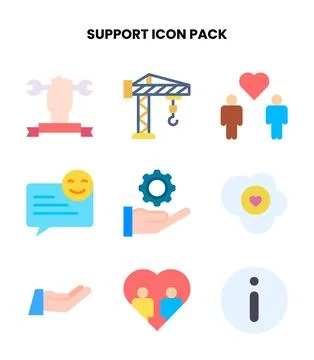 Support Flat Scalable Icons Pack Illustration