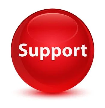 Support glassy red round button Stock Illustration