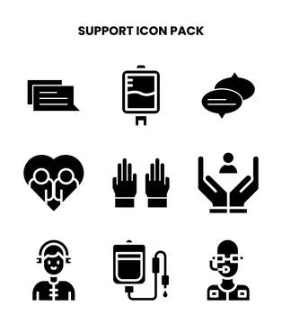 Support Glyph Graphics Icons Pack Stockillustratie