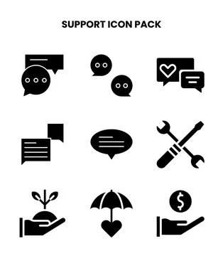 Support Glyph Graphics Icons Pack Stock Illustration