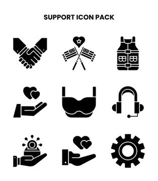 Support Glyph Graphics Icons Pack イラスト素材