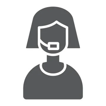 Support glyph icon, help and service, operator sign, vector graphics, a solid Stock Illustration