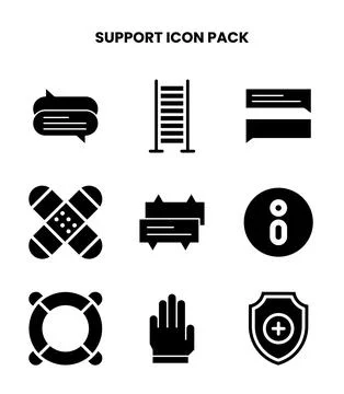 Support Glyph Icons Pack Иллюстрация