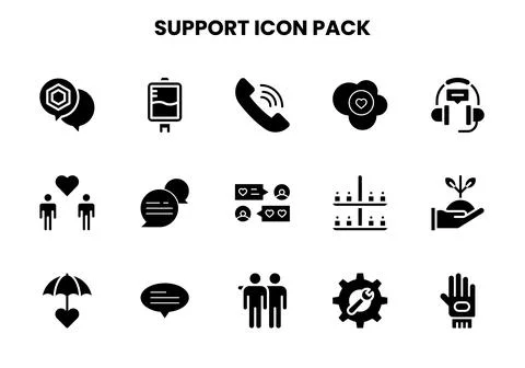 Support Glyph Scalable Icons Pack Stock-Illustration