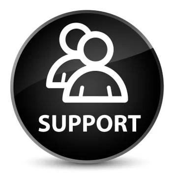 Support (group icon) elegant black round button Stock Illustration