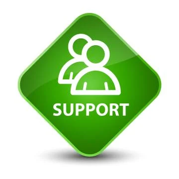 Support (group icon) elegant green diamond button Stock Illustration