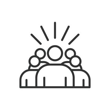 Support groups, in line design. Group therapy, counseling, peer support, mental Stock Illustration