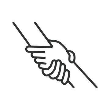 Support hands, in line design. Helping, supportive, hand support, caring, hands Stock Illustration