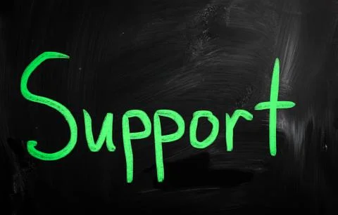 "support" handwritten with white chalk on a blackboard Stock Illustration