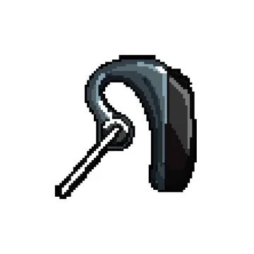 Support headset audio pixel art vector illustration Stock Illustration