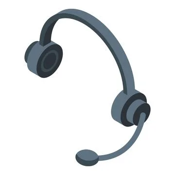 Support headset connecting people working remotely isometric icon Stock Illustration