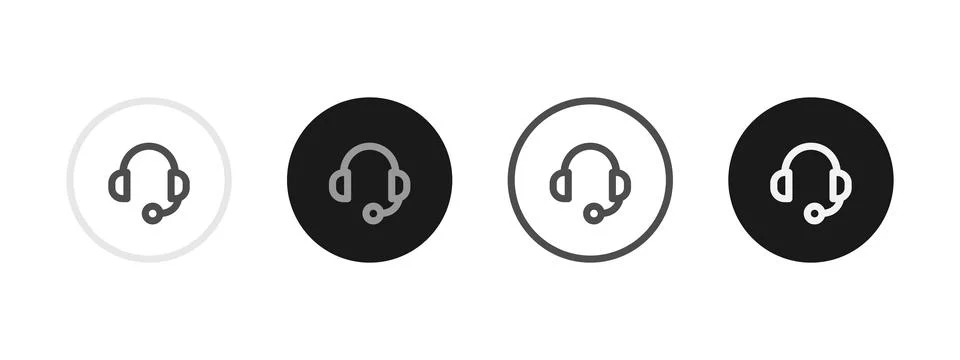 Support headset icon. Customer service headphones with microphone vector il.. Stock Illustration