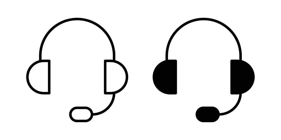 Support headset icon illustration vector, icon set for apps Stock Illustration
