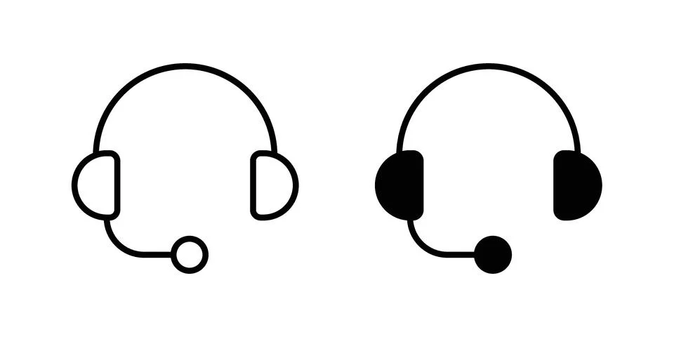 Support headset icon modern style vectors set Stock Illustration