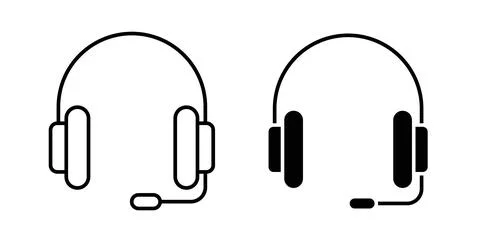 Support headset icon vector art Illustrations Stock Illustration