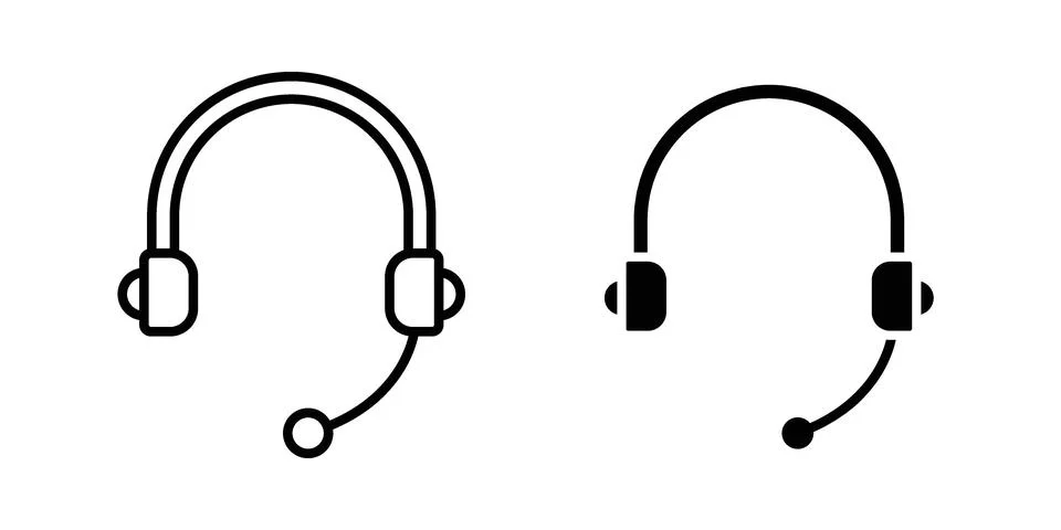Support headset icon vector design illustrations Stock Illustration