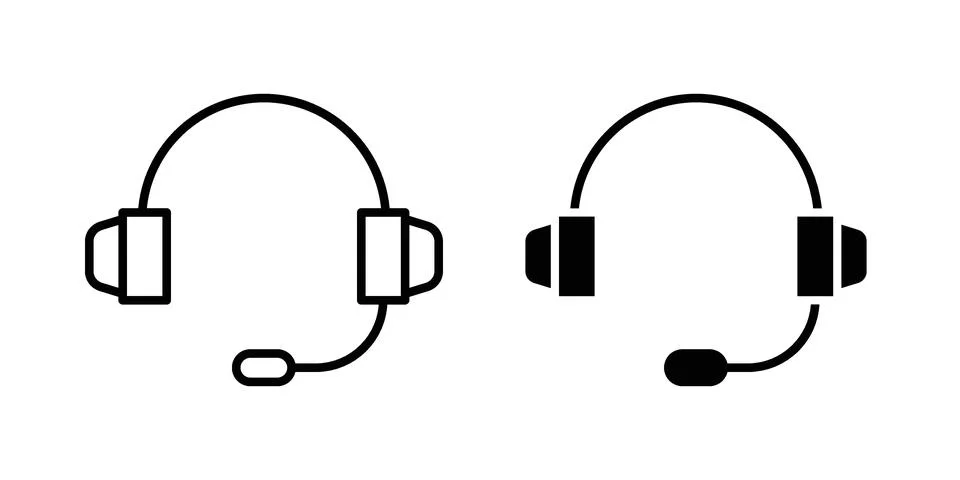 Support headset icon vector, illustration icon set Stock Illustration