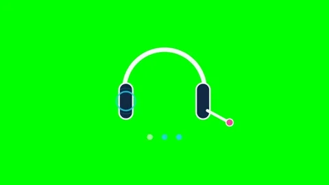 Support Headset Status Pulse Motion Graphic Overlay Animation Stock Footage 342401831