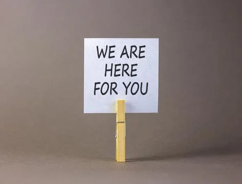 Support, help and we are here for you symbol. Concept words We are here for.. Photos
