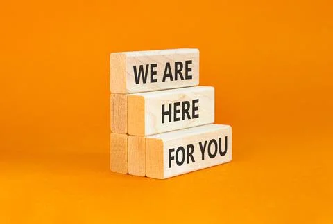 Support, help and we are here for you symbol. Concept words We are here for.. Stock-Fotos