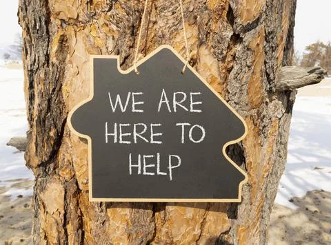 Support, help and we are here to help symbol. Concept words We are here to .. Stock Photos
