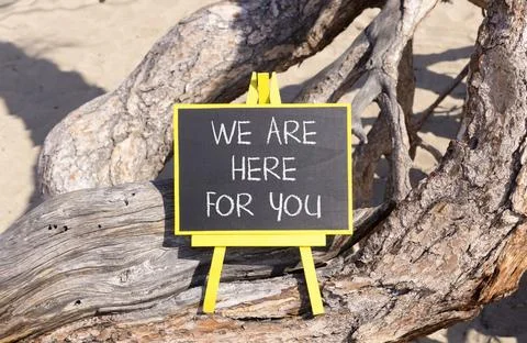 Support, help and we are here for you symbol. Concept words We are here for.. Stock Photos