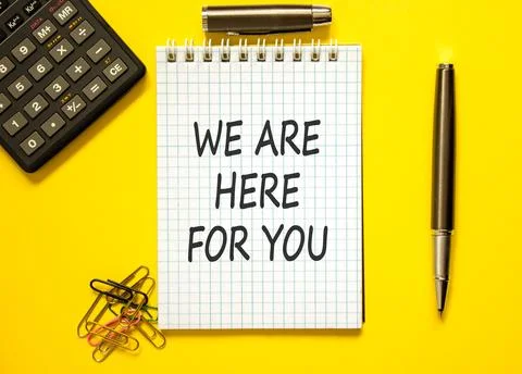 Support, help and we are here for you symbol. Concept words We are here for.. Stock Photos
