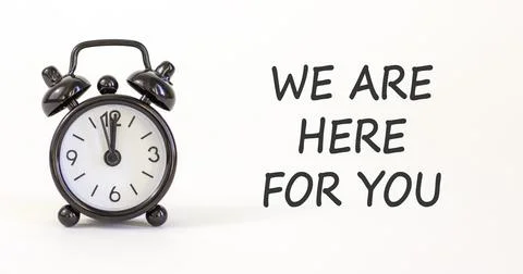 Support, help and we are here for you symbol. Concept words We are here for y Stock Photos