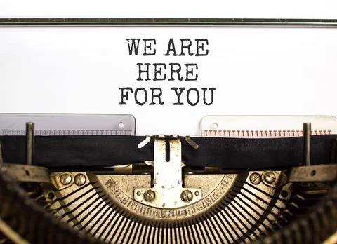 Support, help and we are here for you symbol. Concept words We are here for.. Stock Photos