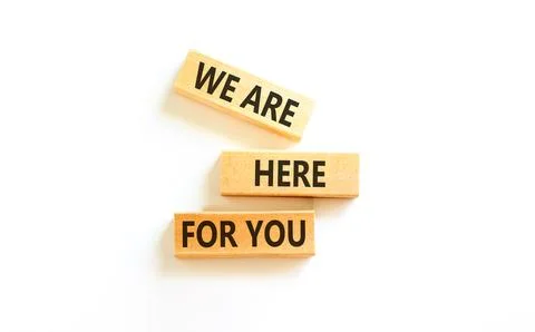 Support, help and we are here for you symbol. Concept words We are here for.. Stock Photos