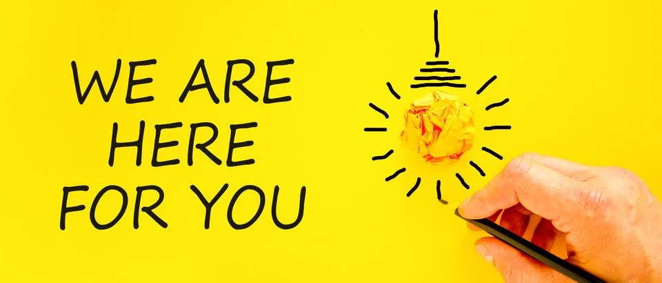 Support, help and we are here for you symbol. Concept words We are here for.. Stock Photos