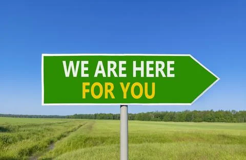 Support, help and we are here for you symbol. Concept words We are here for.. Stock Photos
