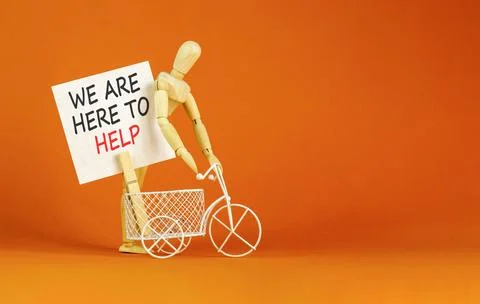 Support, help and we are here to help symbol. Concept words We are here to .. Stockfoto's