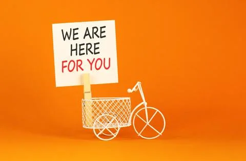 Support, help and we are here for you symbol. Concept words We are here for.. Stock Photos