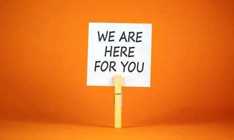Support, help and we are here for you symbol. Concept words We are here for.. Stock Photos