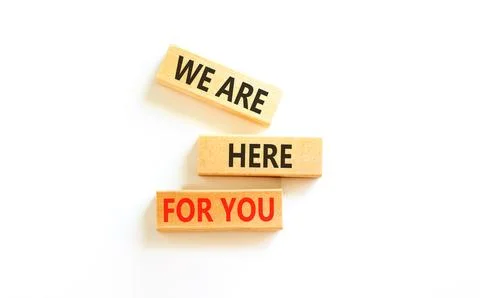 Support, help and we are here for you symbol. Concept words We are here for.. Stock Photos