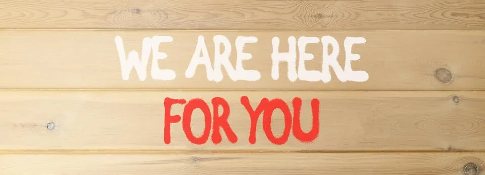 Support, help and we are here for you symbol. Concept words We are here for.. Stock Photos