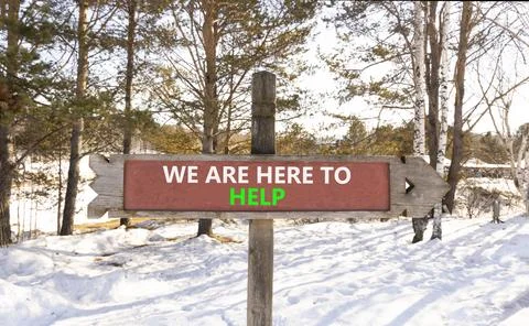Support, help and we are here to help symbol. Concept words We are here to .. Stock Photos