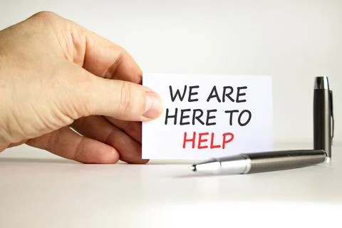 Support, help and we are here to help symbol. Concept words We are here to .. Stock Photos
