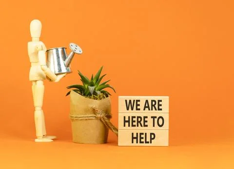 Support, help and we are here to help symbol. Concept words We are here to .. Stock Photos