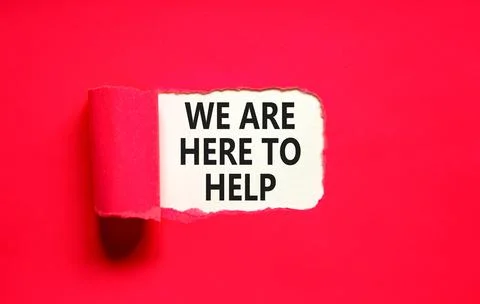 Support, help and we are here to help symbol. Concept words We are here to .. Stock Photos