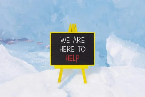 Support, help and we are here to help symbol. Concept words We are here to .. Stock Photos