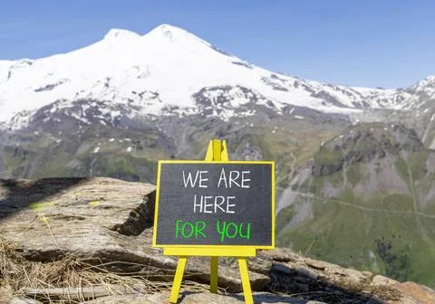 Support, help and we are here for you symbol. Concept words We are here for.. Stock Photos