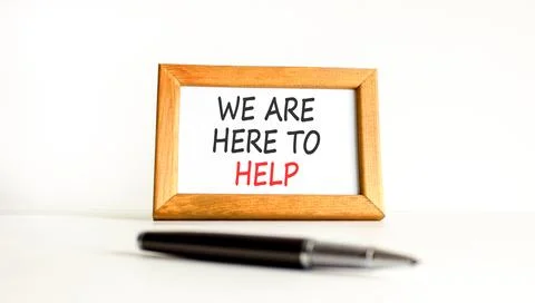 Support, help and we are here to help symbol. Concept words We are here to .. 写真素材