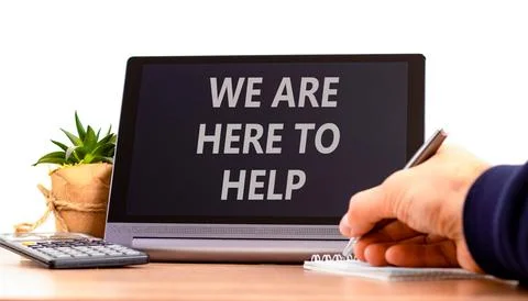 Support, help and we are here to help symbol. Concept words We are here to .. 写真素材
