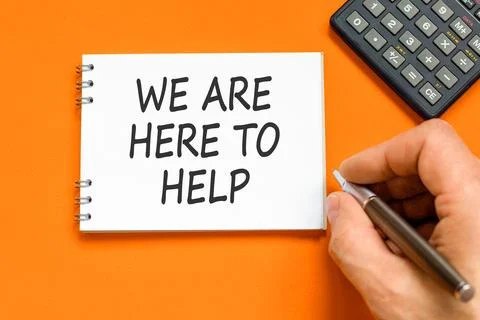 Support, help and we are here to help symbol. Concept words We are here to .. 写真素材