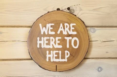 Support, help and we are here to help symbol. Concept words We are here to .. 写真素材