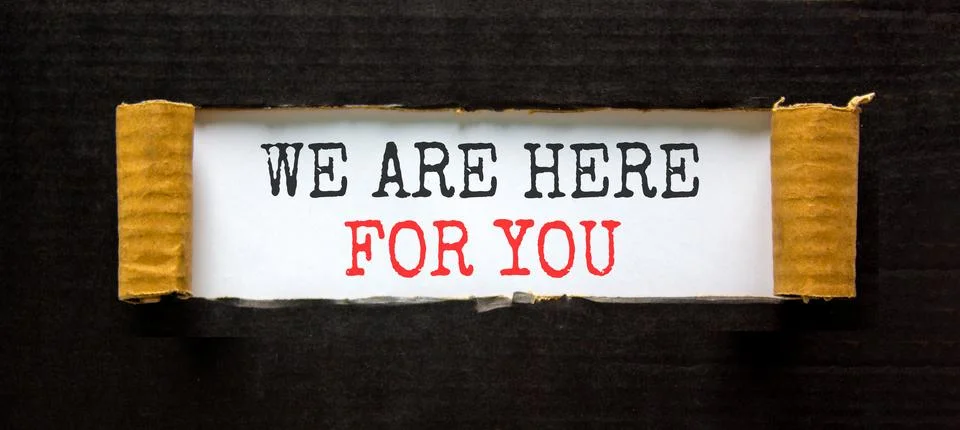 Support, help and we are here for you symbol. Concept words We are here for.. Stock Photos